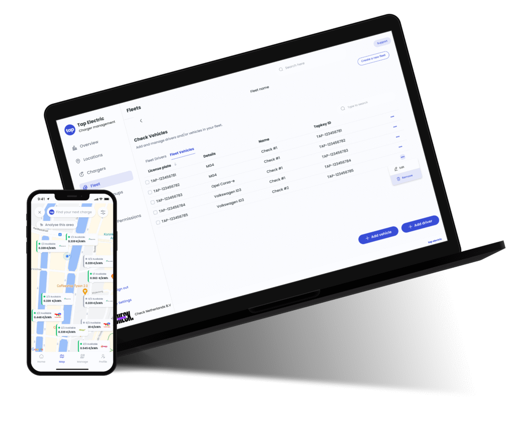 Showcases real-time availablity on the Tap driver app and intuitive Tap Fleet backoffice.